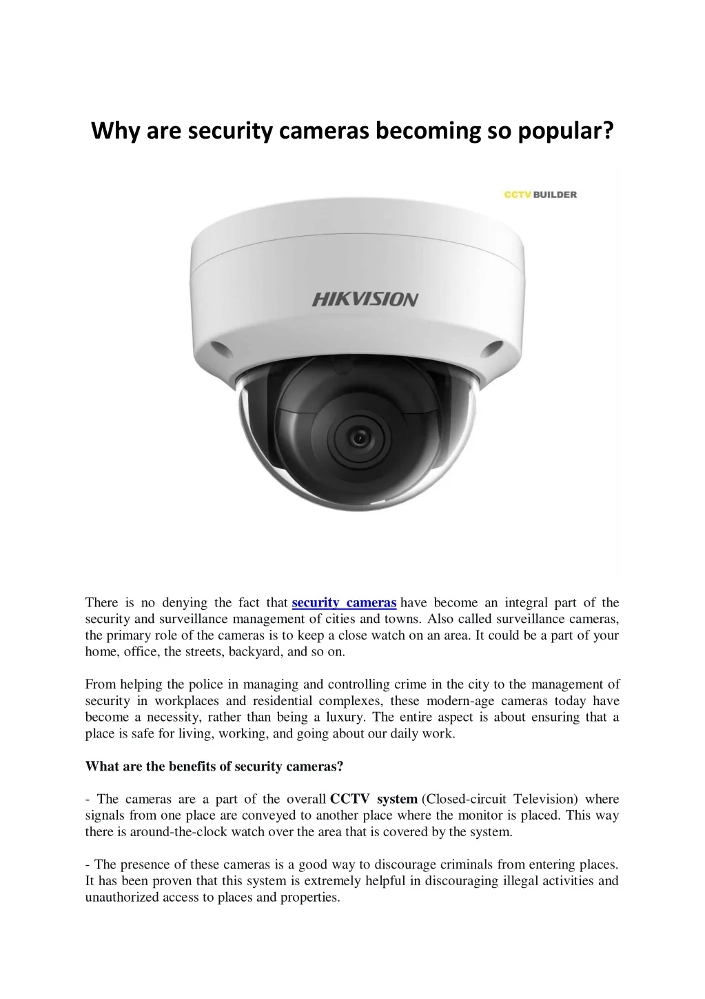 PPT - Why are security cameras becoming so popular? PowerPoint ...
