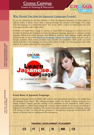 why should you join the japanese language course