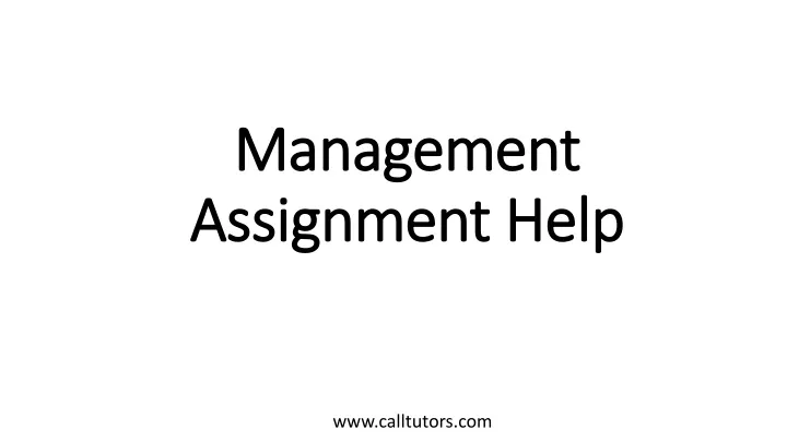 management assignment help