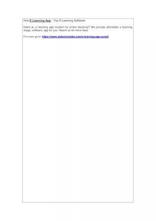 Hire E Learning App - Top E Learning Software