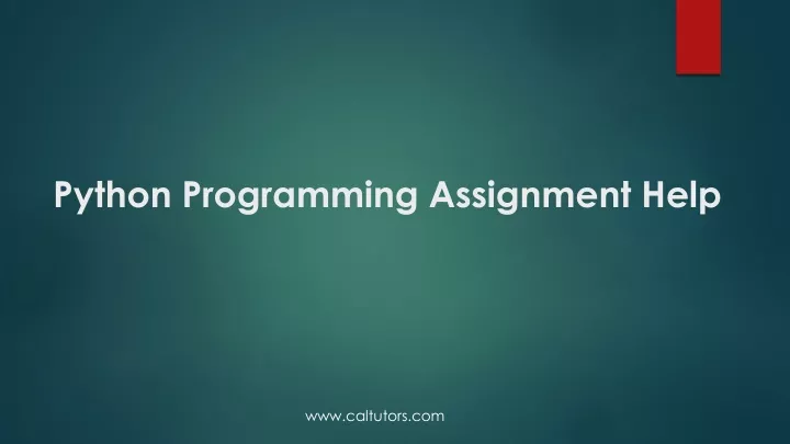 python programming assignment help