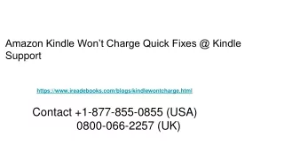 Quick Fixes Amazon Kindle Won't Charge  877-855-0855 Ireadebooks