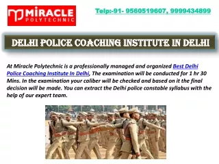 Delhi Police Coaching Institute In Delhi