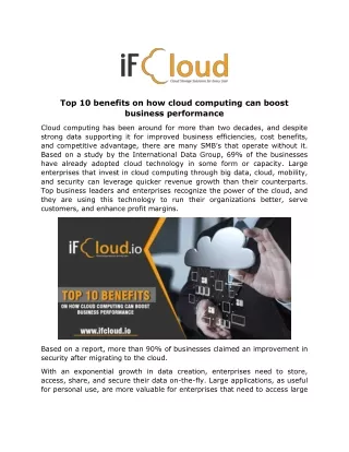 top 10 benefits on how cloud computing can boost