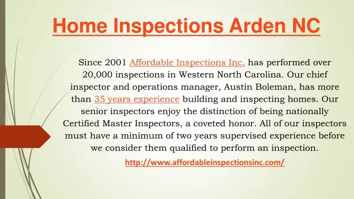 home inspections arden nc