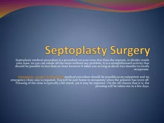Septoplasty surgery in Islamabad