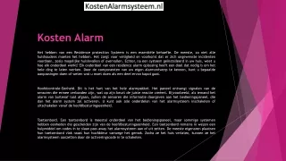kosten alarm