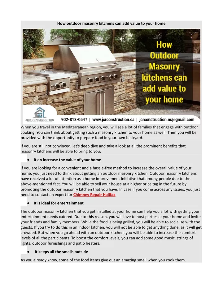 how outdoor masonry kitchens can add value