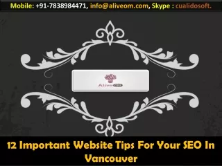 12 Important Website Tips For Your SEO In Vancouver