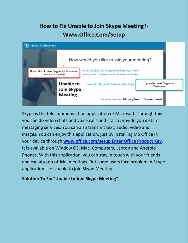 how to fix unable to join skype meeting