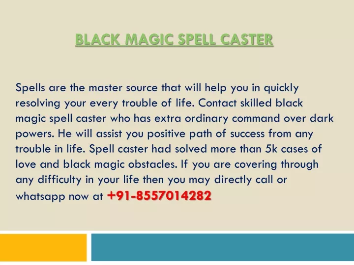 black magic spell caster