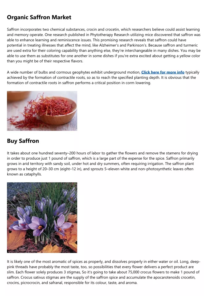 organic saffron market