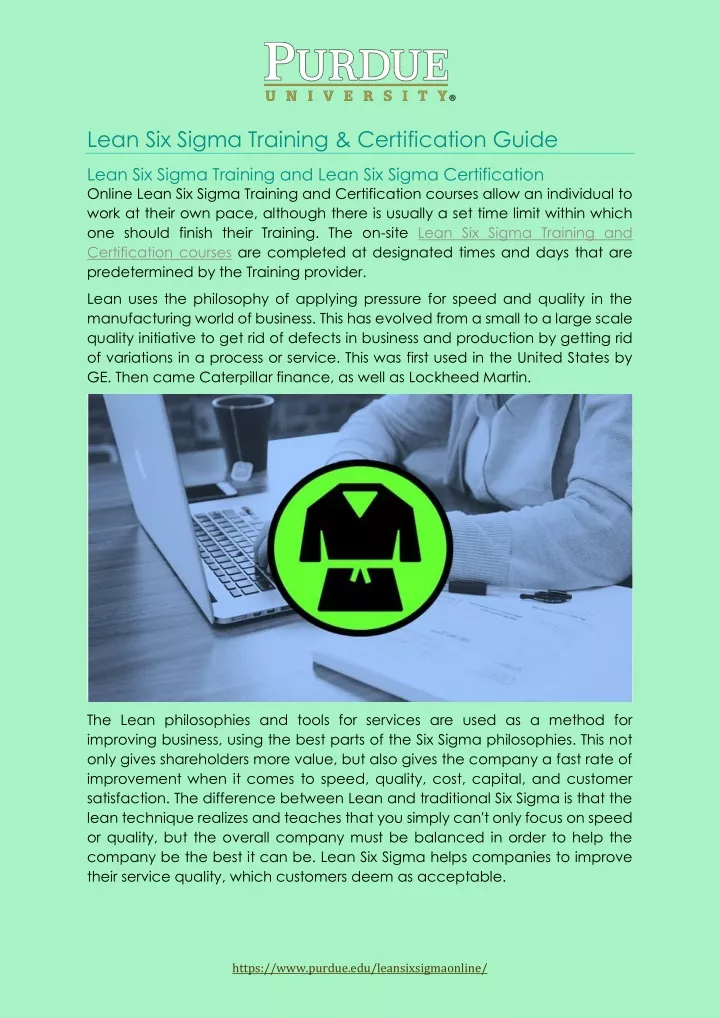 lean six sigma training certification guide