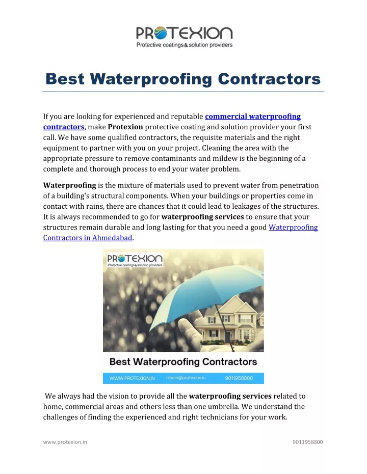 best waterproofing contractors