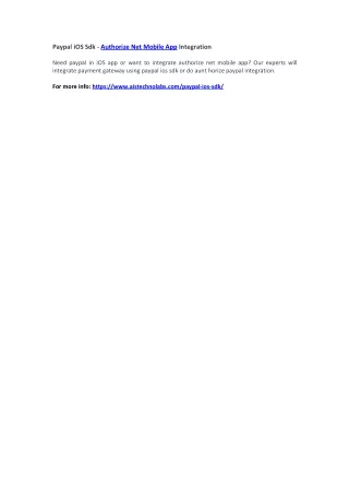 paypal ios sdk authorize net mobile