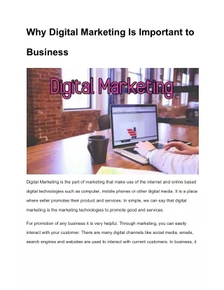 why digital marketing is important to
