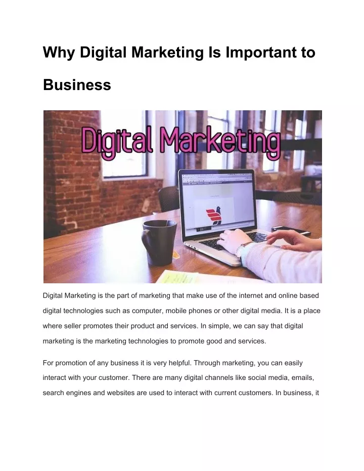 why digital marketing is important to
