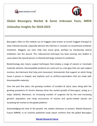 global biosurgery market some unknown facts mrfr