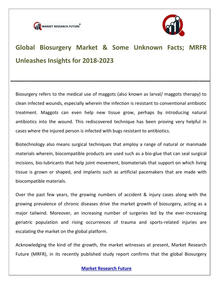 global biosurgery market some unknown facts mrfr
