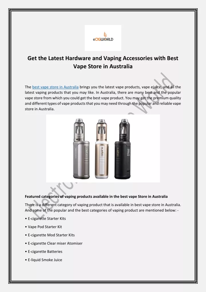 get the latest hardware and vaping accessories