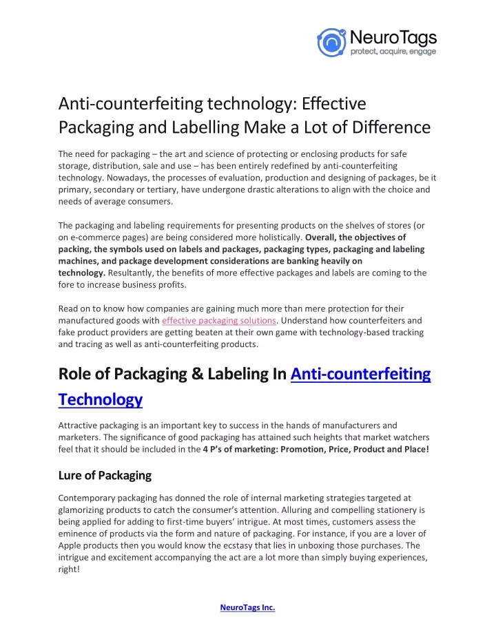 anti counterfeiting technology effective