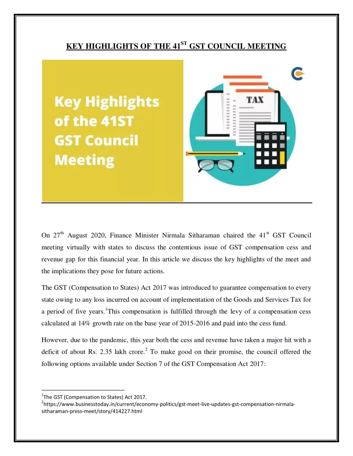 key highlights of the 41 st gst council meeting