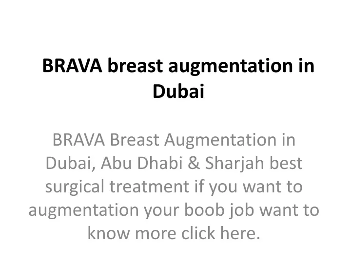 brava breast augmentation in dubai
