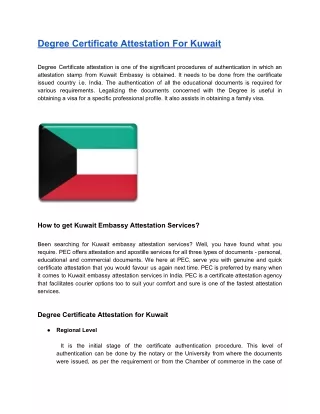 degree certificate attestation for kuwait degree