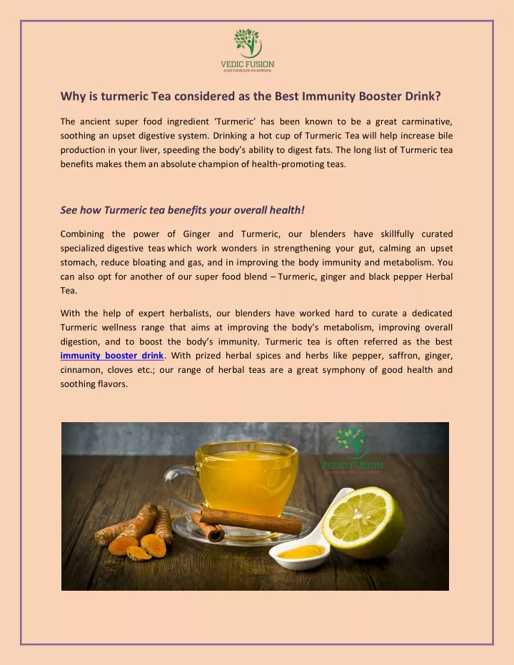 why is turmeric tea considered as the best