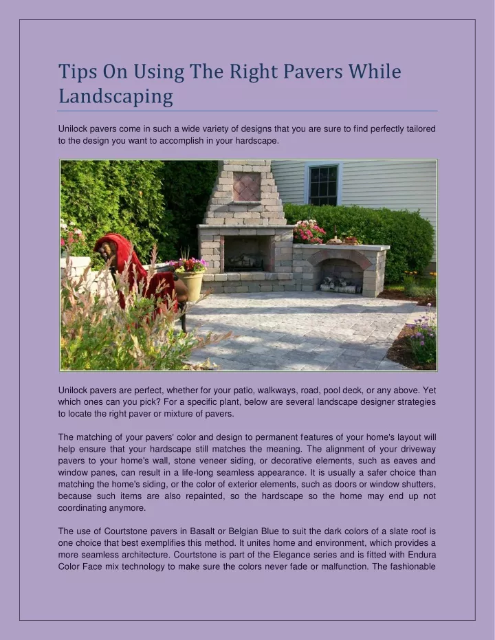 tips on using the right pavers while landscaping