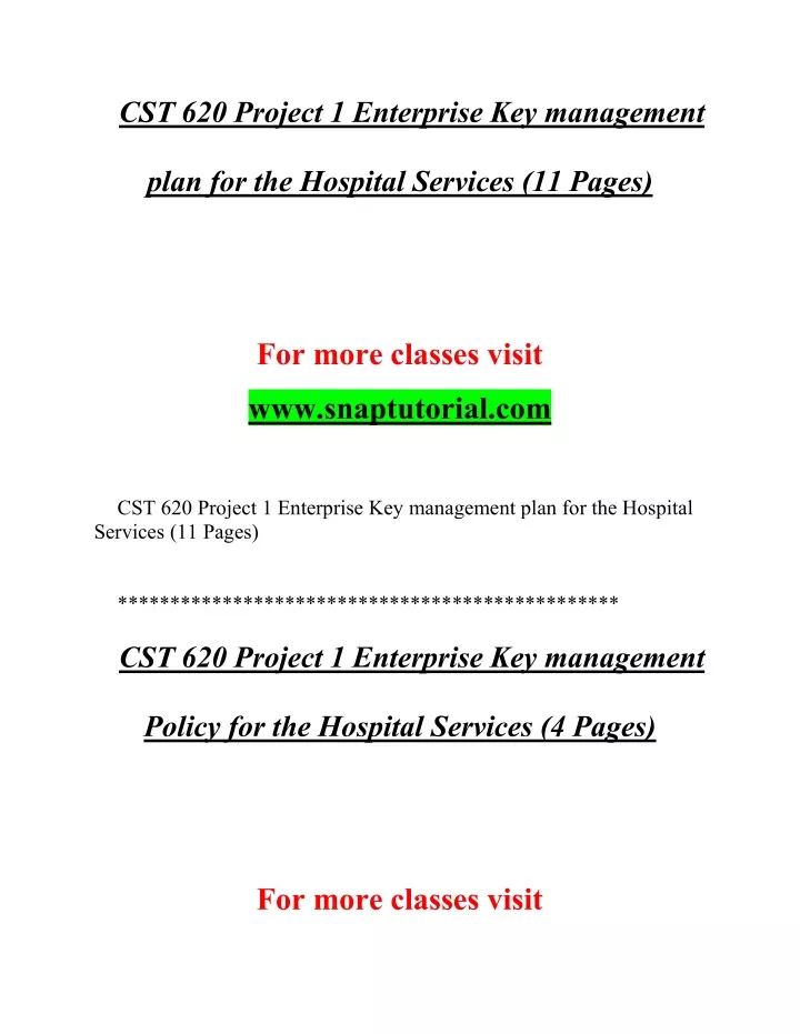 cst 620 project 1 enterprise key management