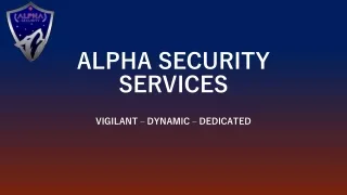 Security Company in London Ontario, Canada – Alpha Security