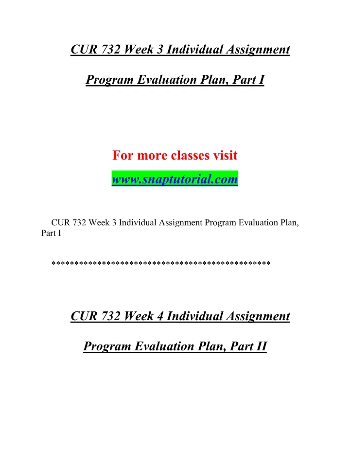cur 732 week 3 individual assignment