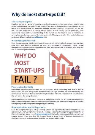 Why do most start-ups fail?