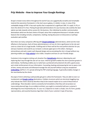 prijs website how to improve your google rankings