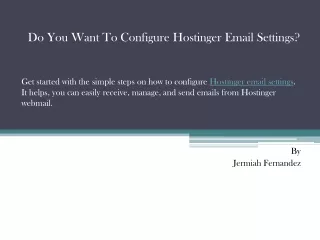 do you want to configure hostinger email settings