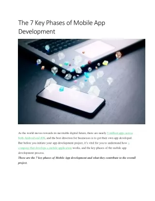 the 7 key phases of mobile app development