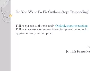 do you want to fix outlook stops responding