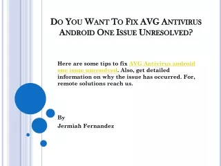 do you want to fix avg antivirus android one issue unresolved