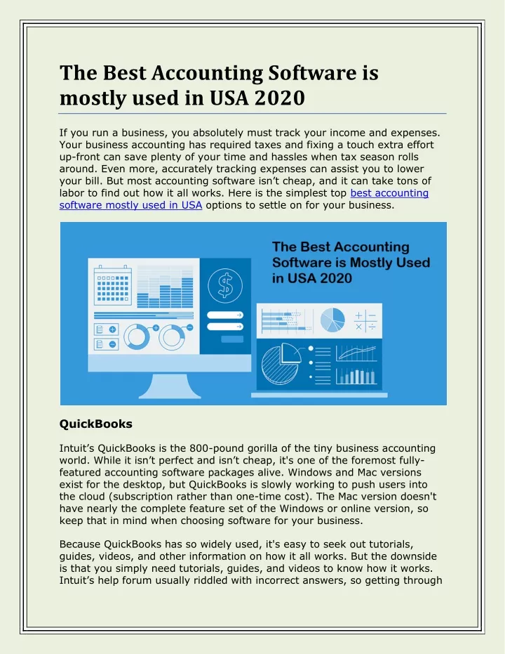 the best accounting software is mostly used