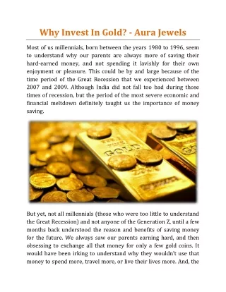 why invest in gold aura jewels