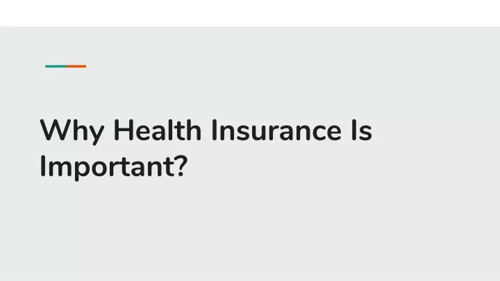 why health insurance is important