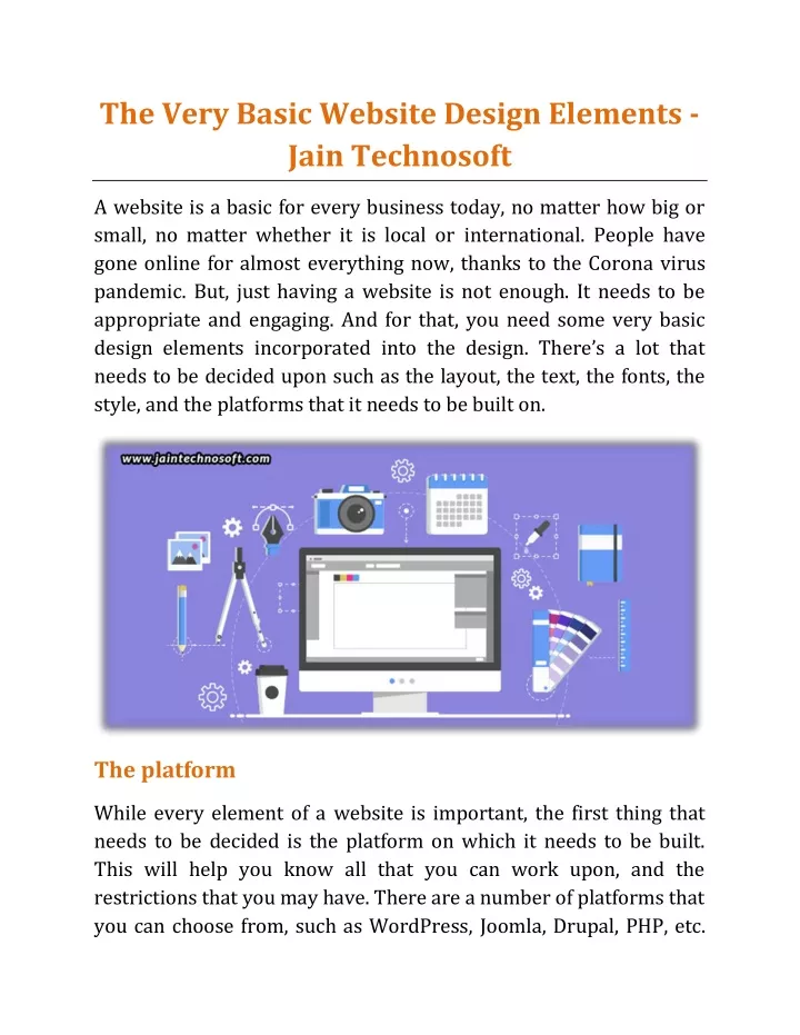 the very basic website design elements jain