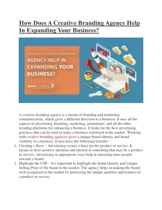 how does a creative branding agency help