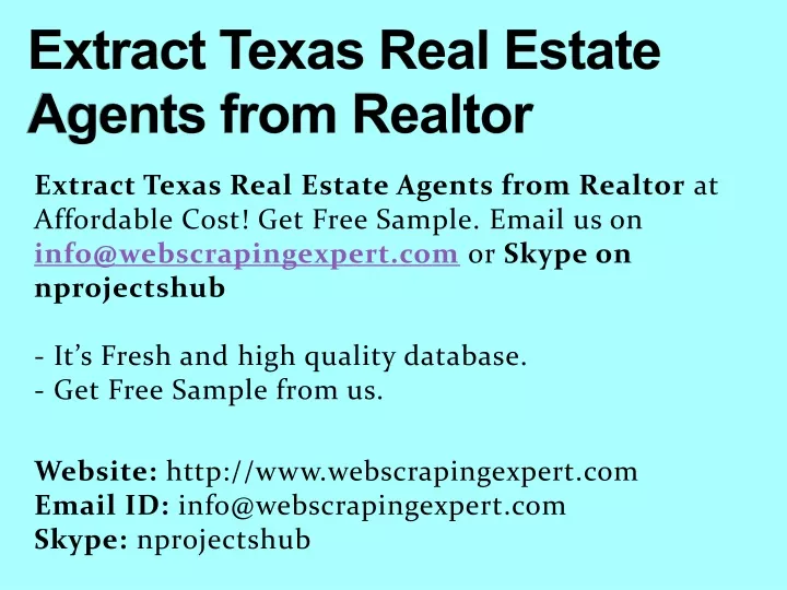 extract texas real estate agents from realtor