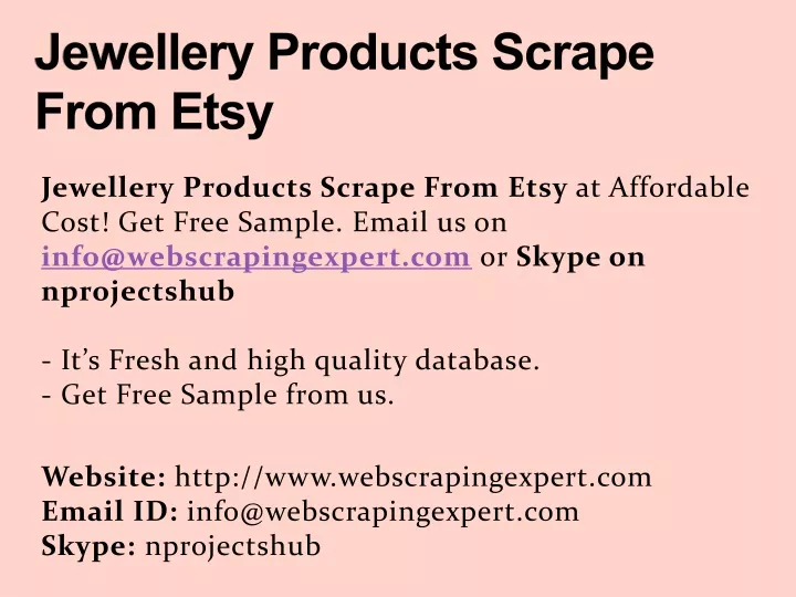 jewellery products scrape from etsy