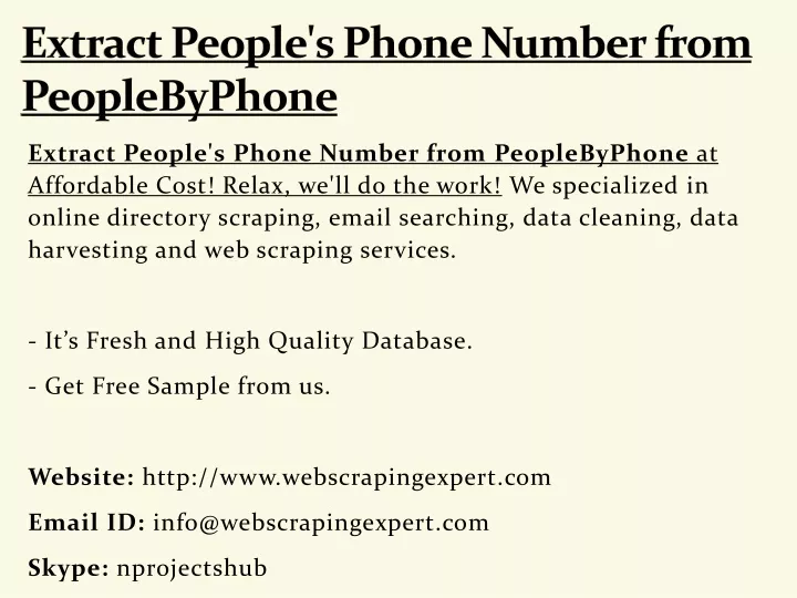 extract people s phone number from peoplebyphone