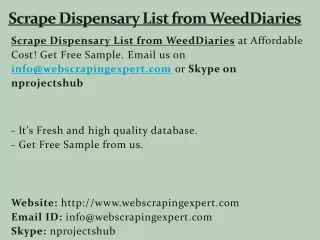 scrape dispensary list from weeddiaries