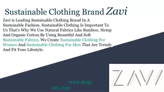 Sustainable Clothing Brand Zavi