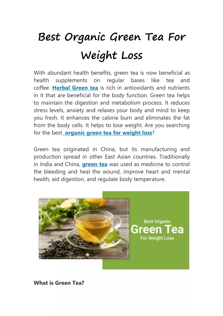 best organic green tea for weight loss